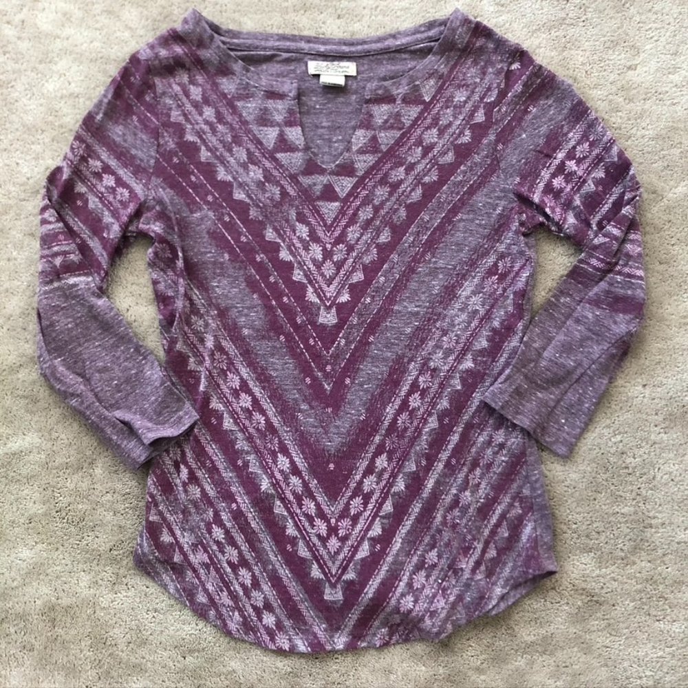 Lucky Brand Boho Tunic Style Purple Top